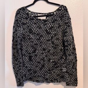 Brochu Walker Textured Black and Gray Sweater